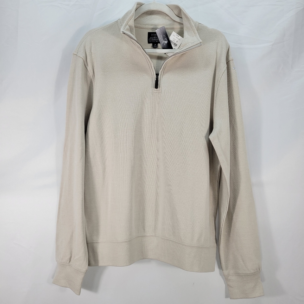 J Crew Factory Performance bird's-eye half-zip Size M NWT Beige